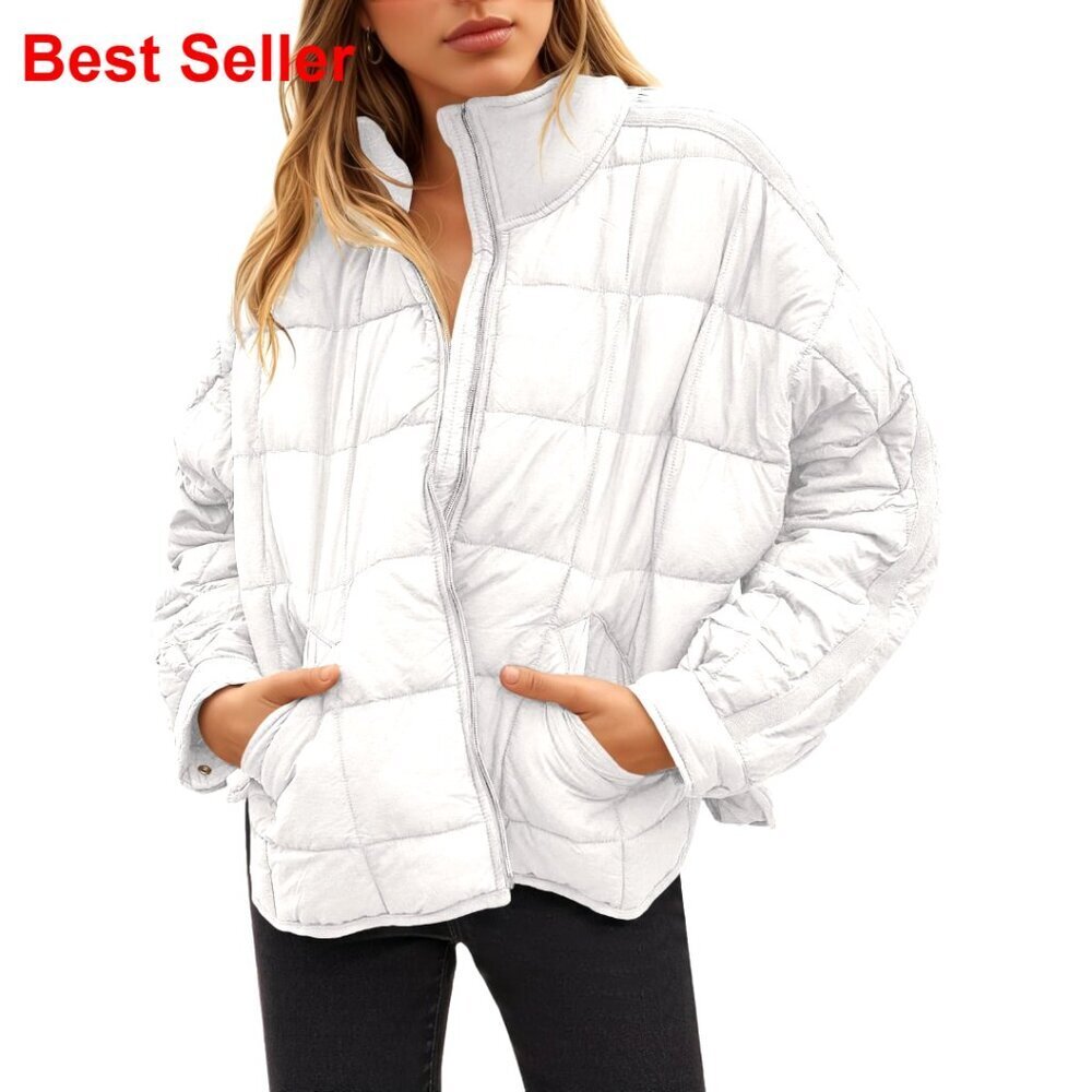 Oversized Lightweight Down Coat Long Sleeve Zip Packable Puffer Jacket